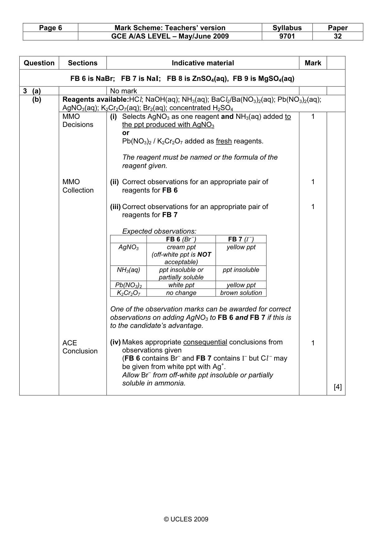 Mark scheme, page 6 of 8