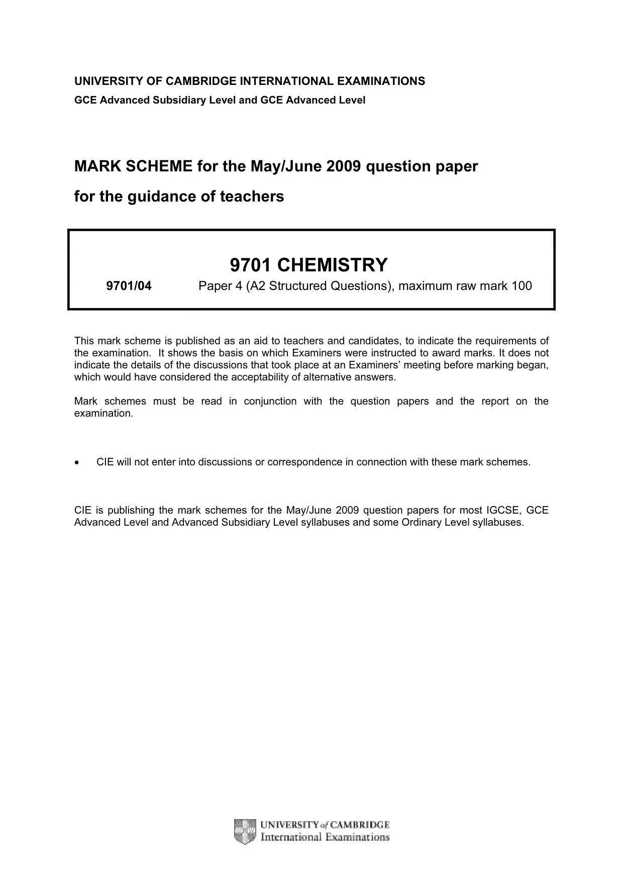 Mark scheme, page 1 of 10