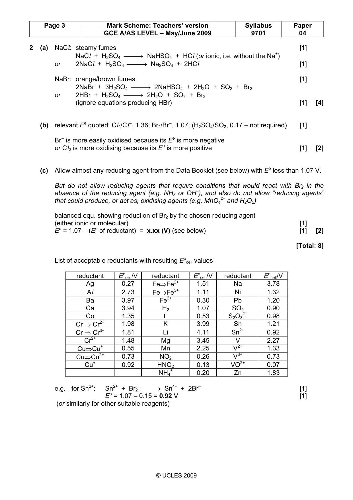 Mark scheme, page 3 of 10