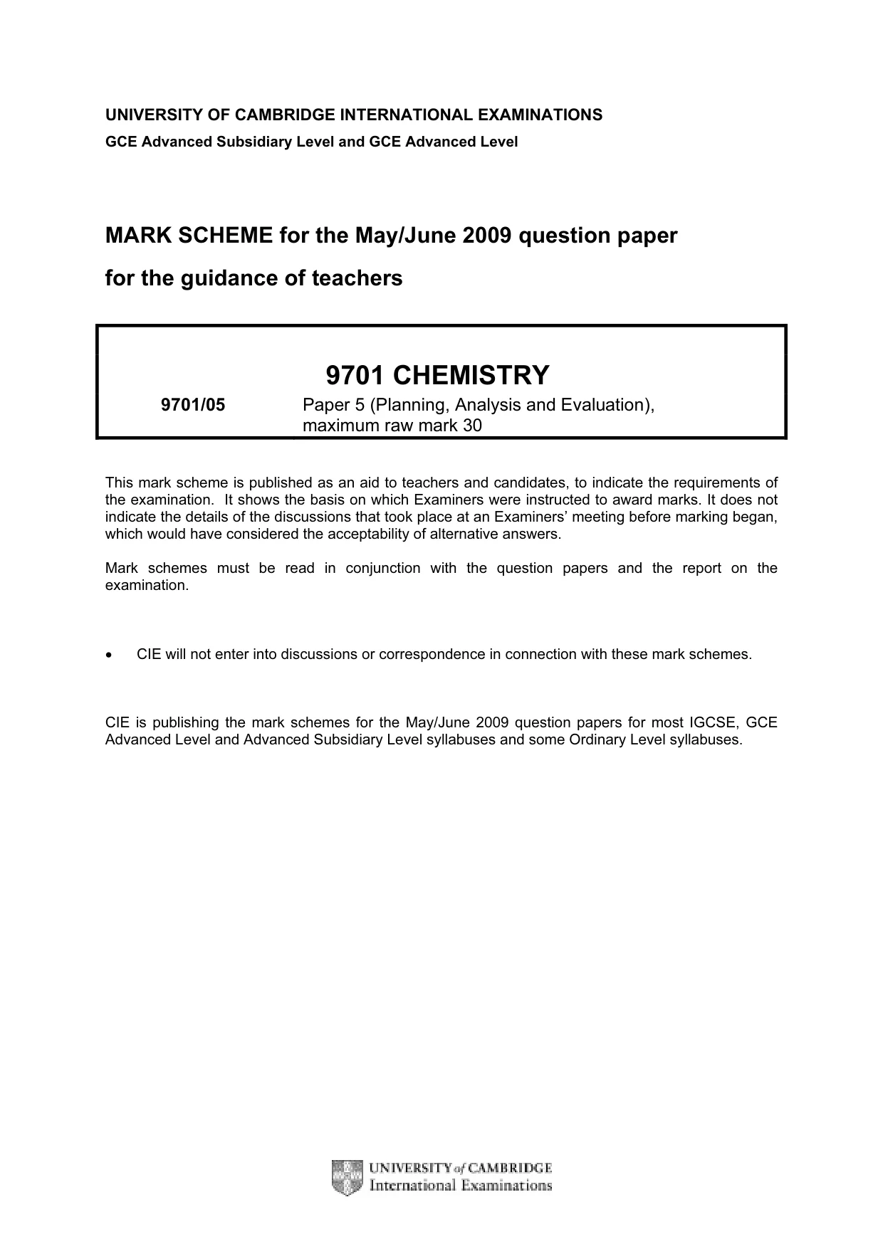 Mark scheme, page 1 of 5