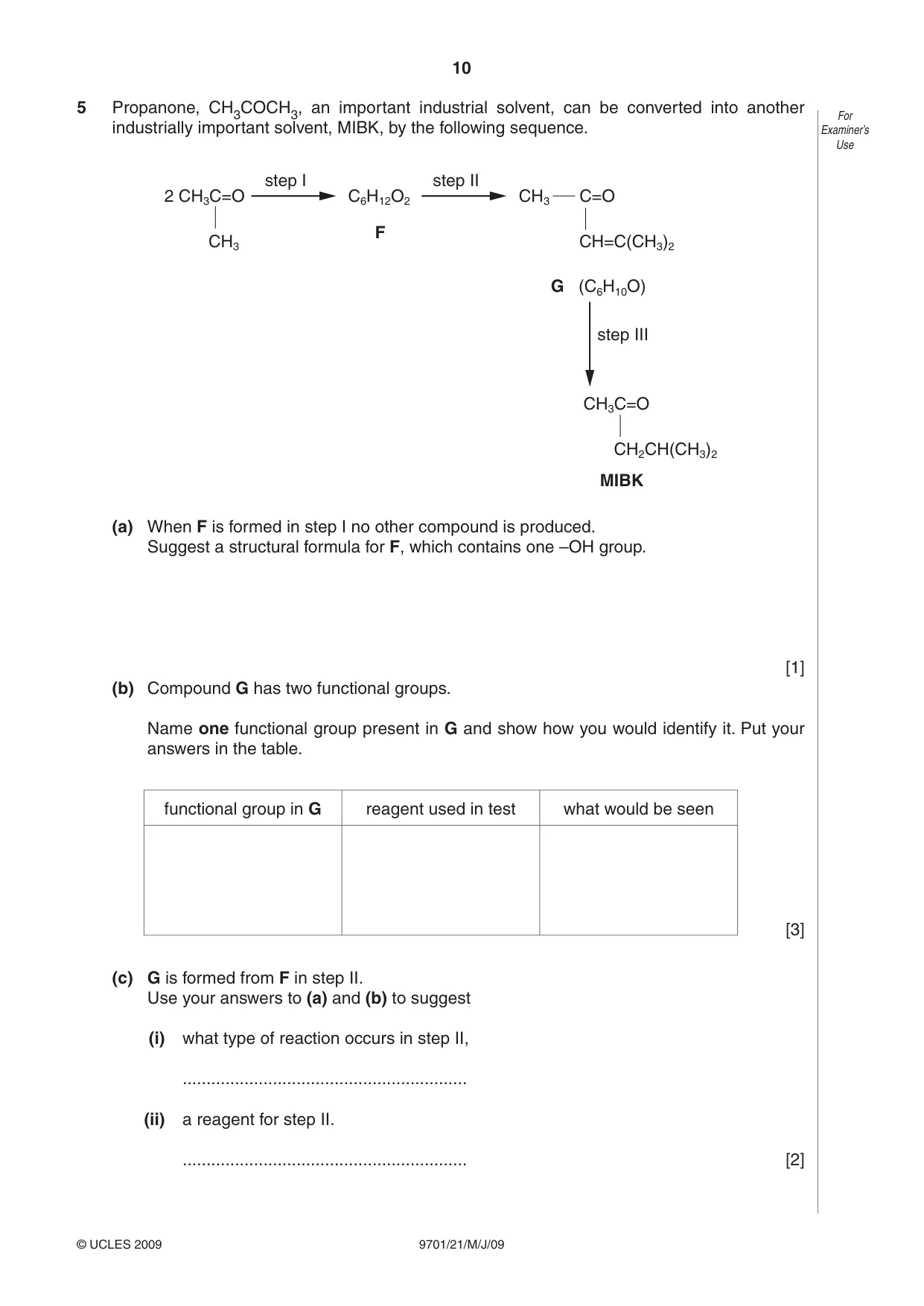 Cambridge A Level Chemistry 9701 2009 May/June Paper 2 · Variant 1 question paper, page 11 of 25