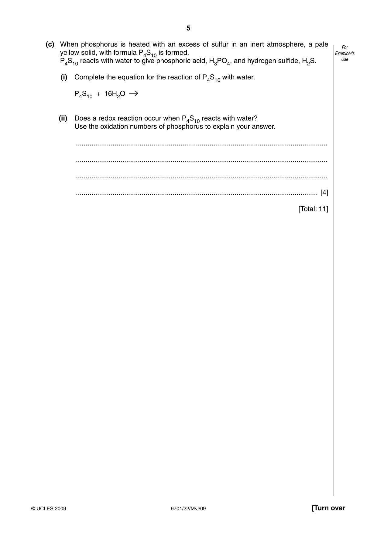 Cambridge A Level Chemistry 9701 2009 May/June Paper 2 · Variant 1 question paper, page 18 of 25