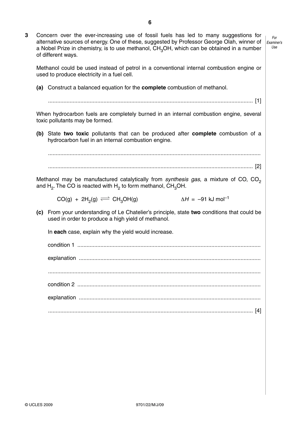 Cambridge A Level Chemistry 9701 2009 May/June Paper 2 · Variant 1 question paper, page 19 of 25