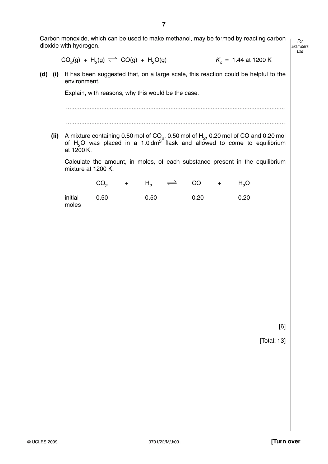 Cambridge A Level Chemistry 9701 2009 May/June Paper 2 · Variant 1 question paper, page 20 of 25