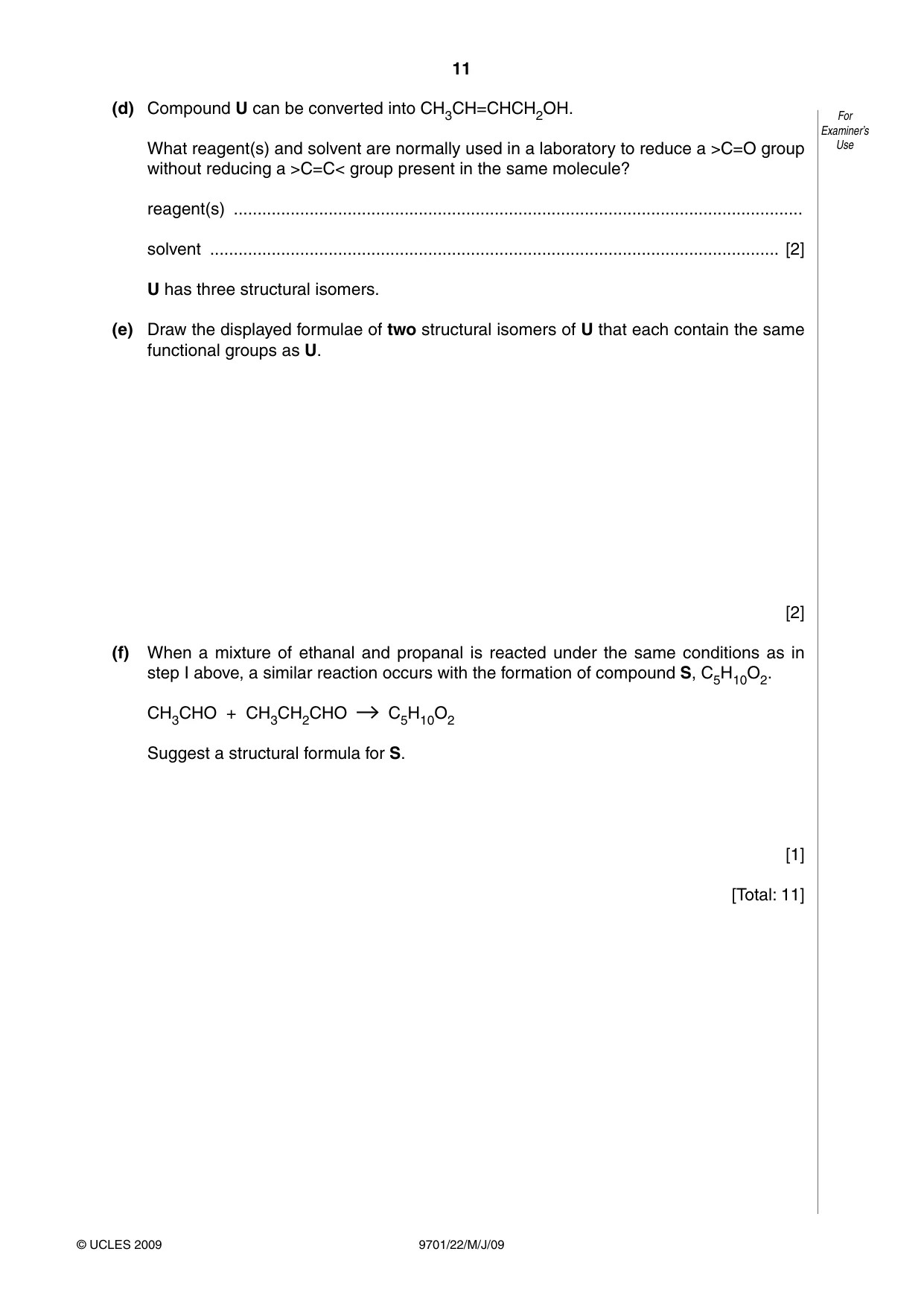 Cambridge A Level Chemistry 9701 2009 May/June Paper 2 · Variant 1 question paper, page 24 of 25