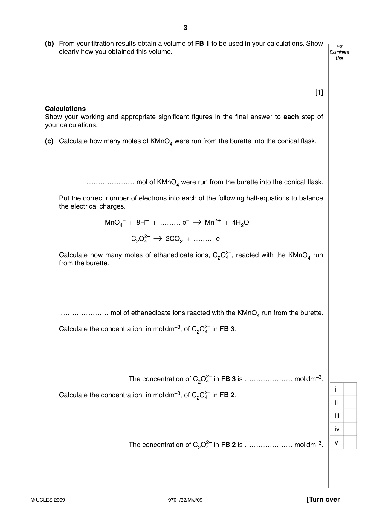 Cambridge A Level Chemistry 9701 2009 May/June Paper 3 · Variant 2 question paper, page 3 of 12
