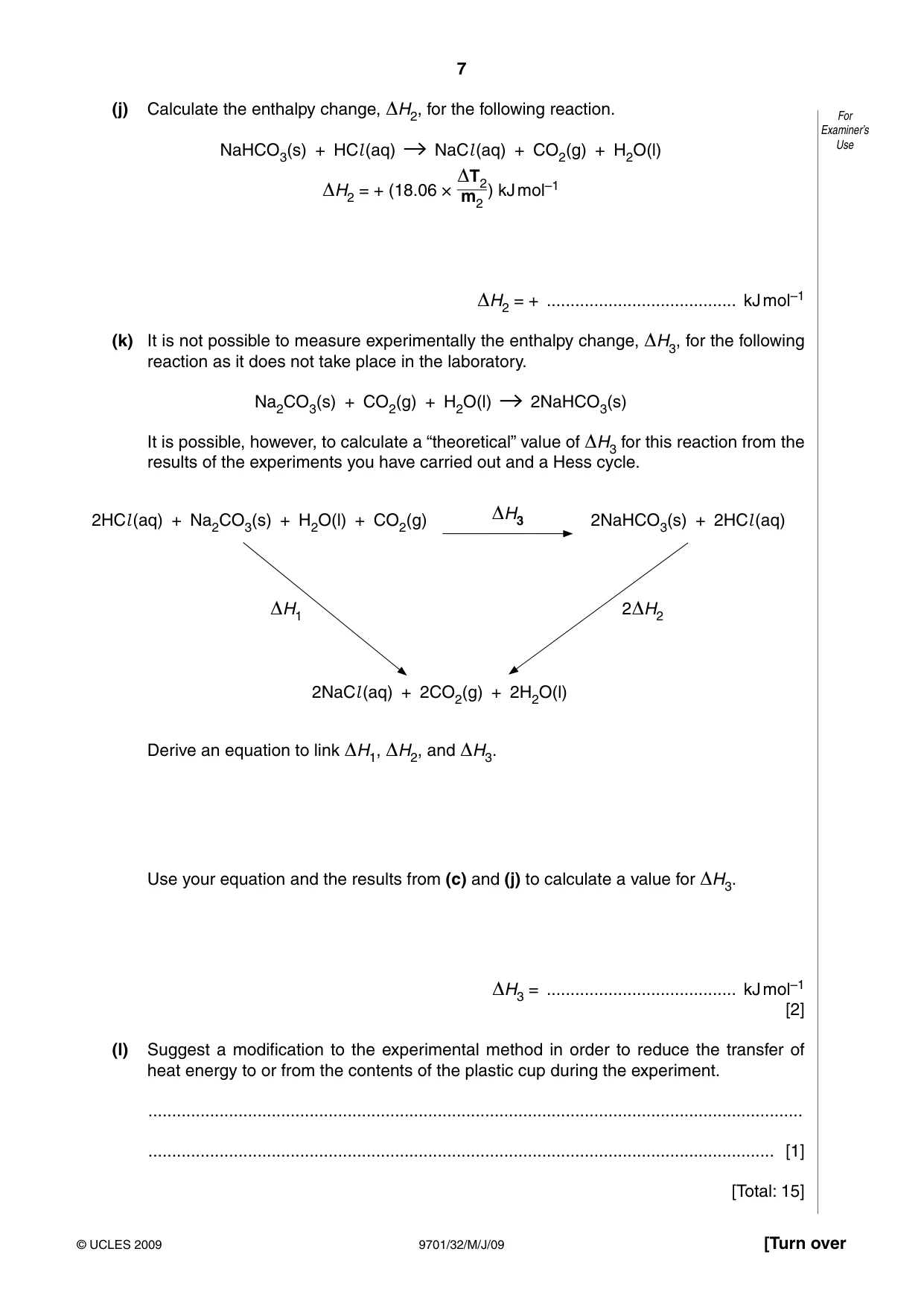 Cambridge A Level Chemistry 9701 2009 May/June Paper 3 · Variant 2 question paper, page 7 of 12