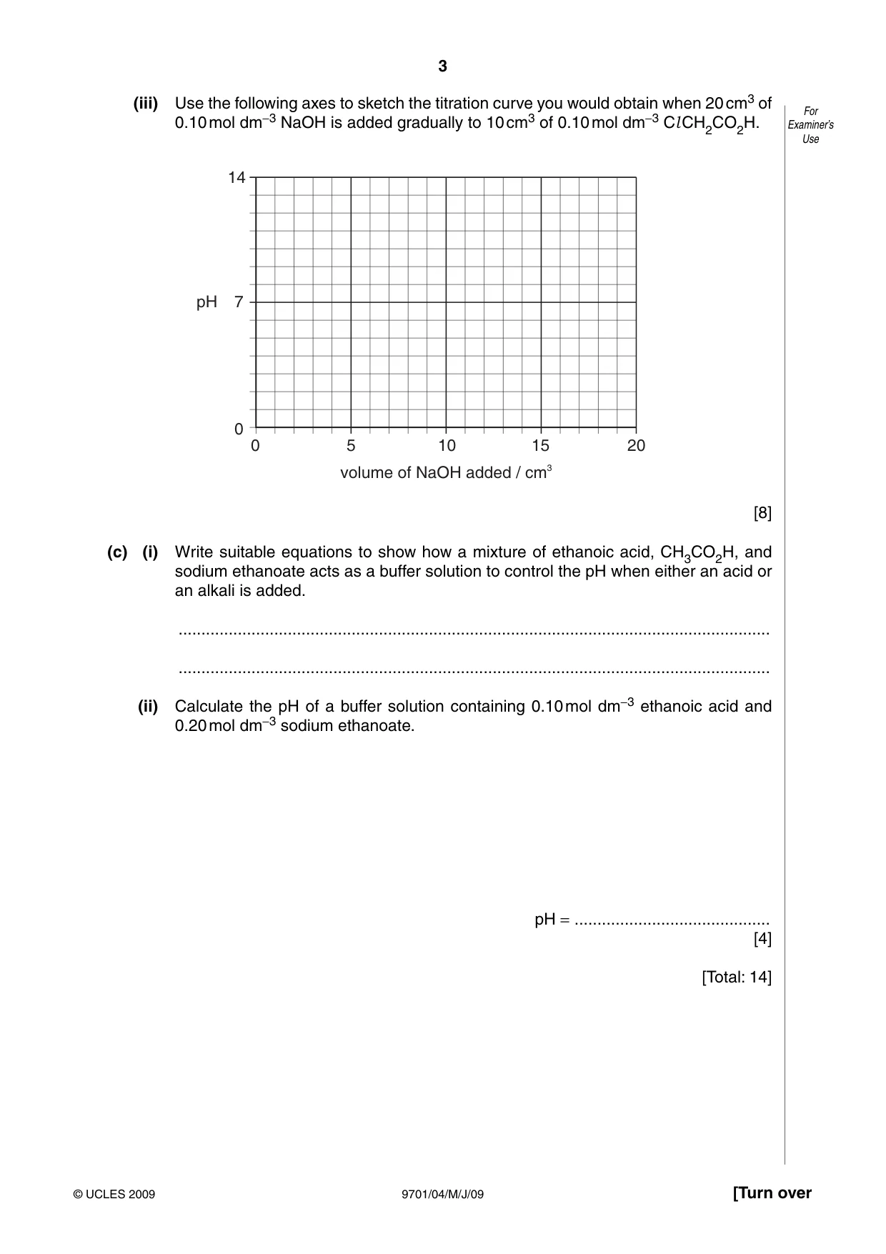 Cambridge A Level Chemistry 9701 2009 May/June Paper 4 · Variant 1 question paper, page 3 of 20