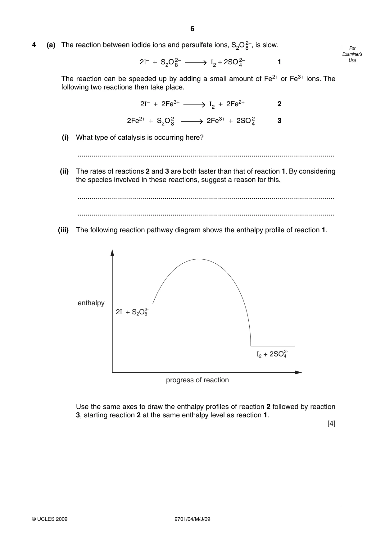 Cambridge A Level Chemistry 9701 2009 May/June Paper 4 · Variant 1 question paper, page 6 of 20