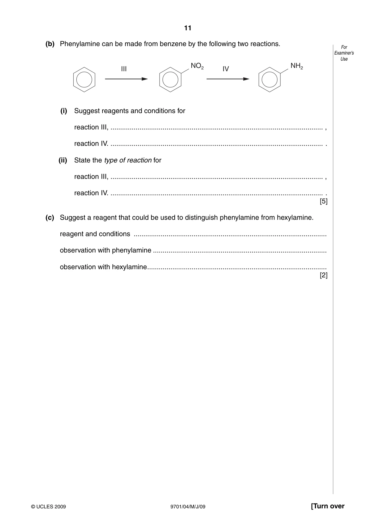 Cambridge A Level Chemistry 9701 2009 May/June Paper 4 · Variant 1 question paper, page 11 of 20