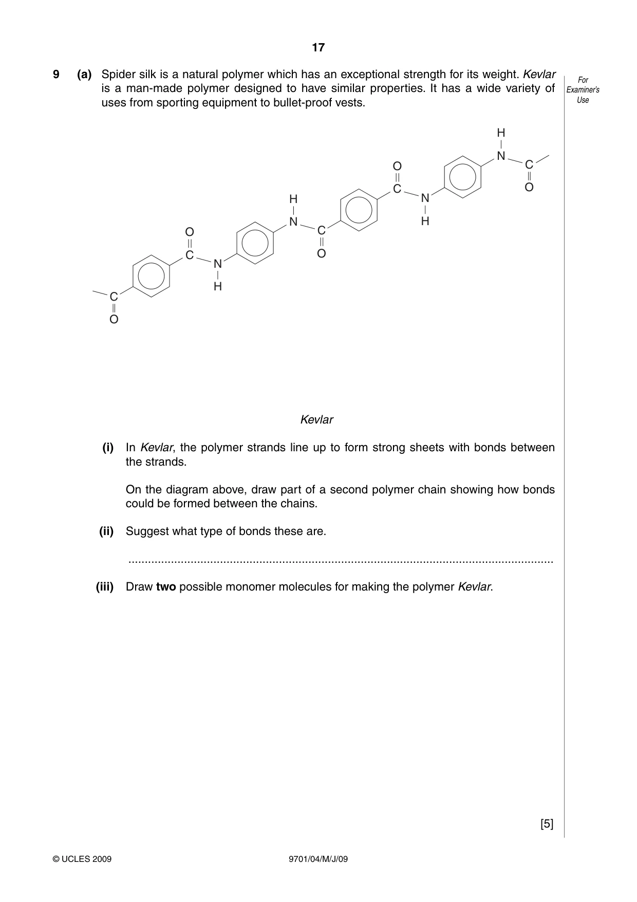 Cambridge A Level Chemistry 9701 2009 May/June Paper 4 · Variant 1 question paper, page 17 of 20