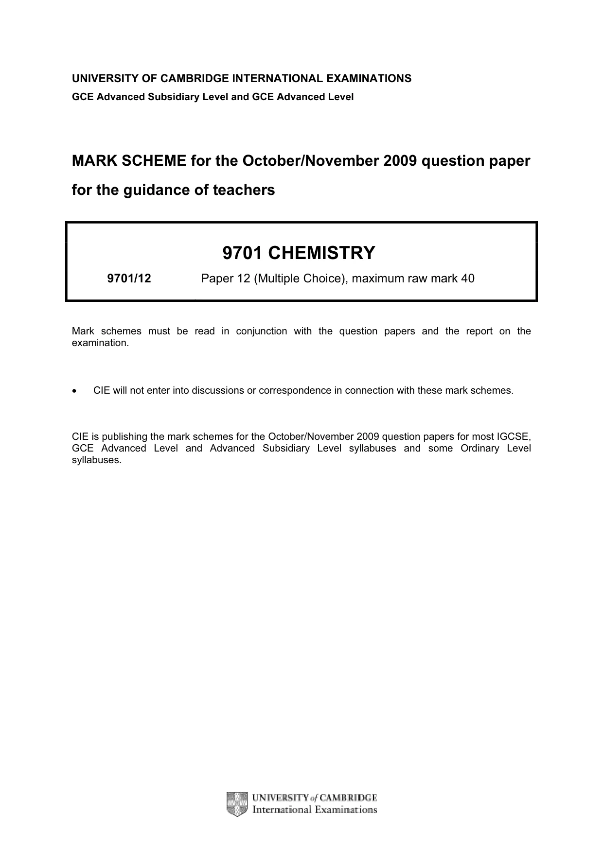 Mark scheme, page 1 of 2