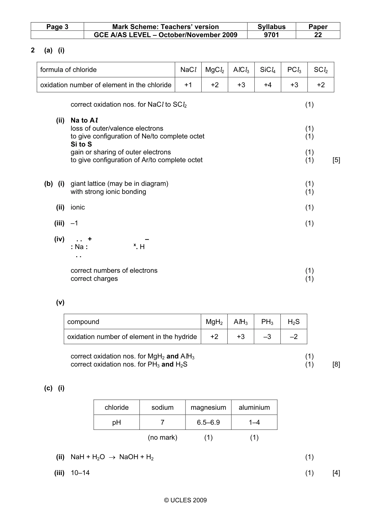 Mark scheme, page 3 of 7