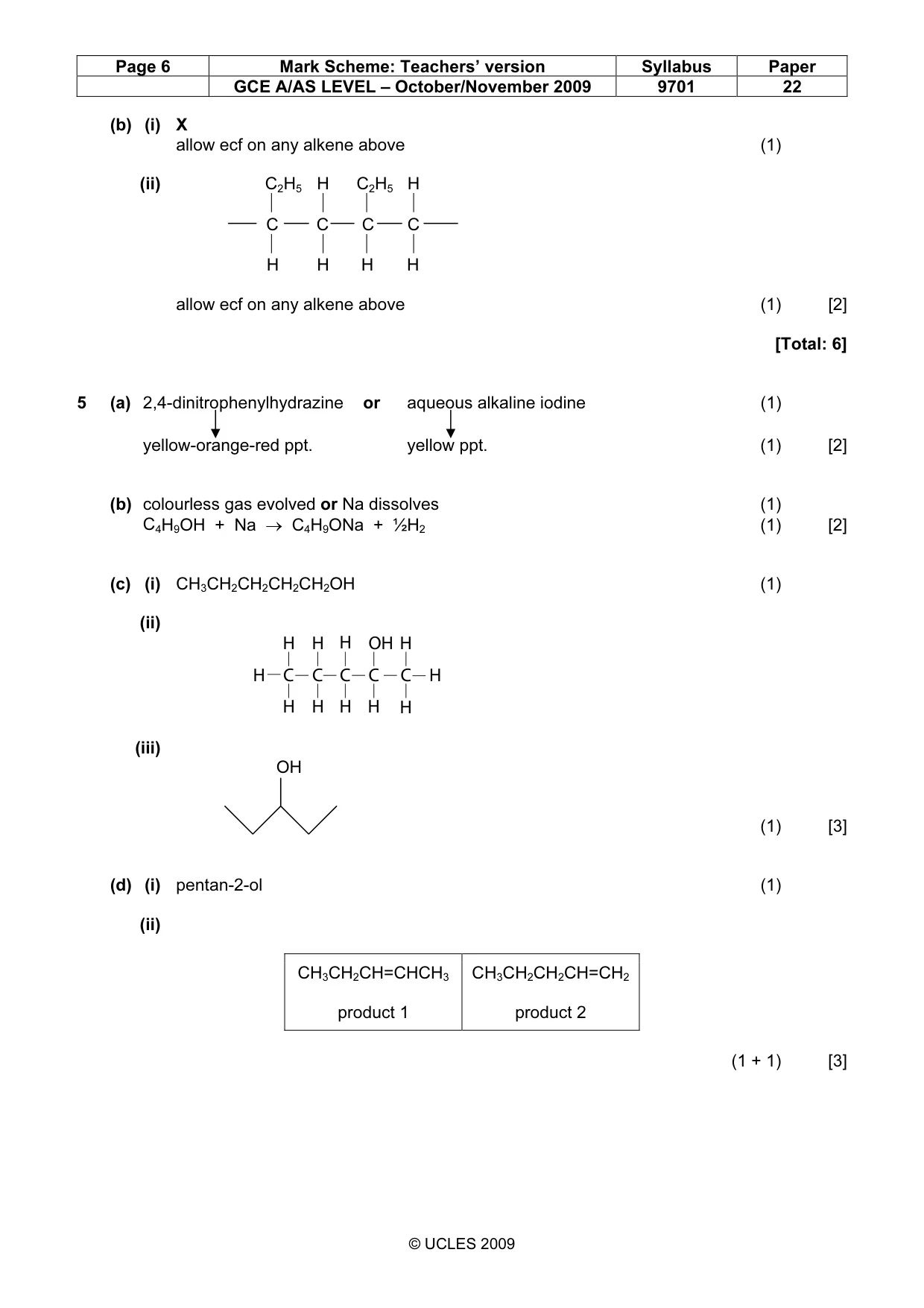 Mark scheme, page 6 of 7