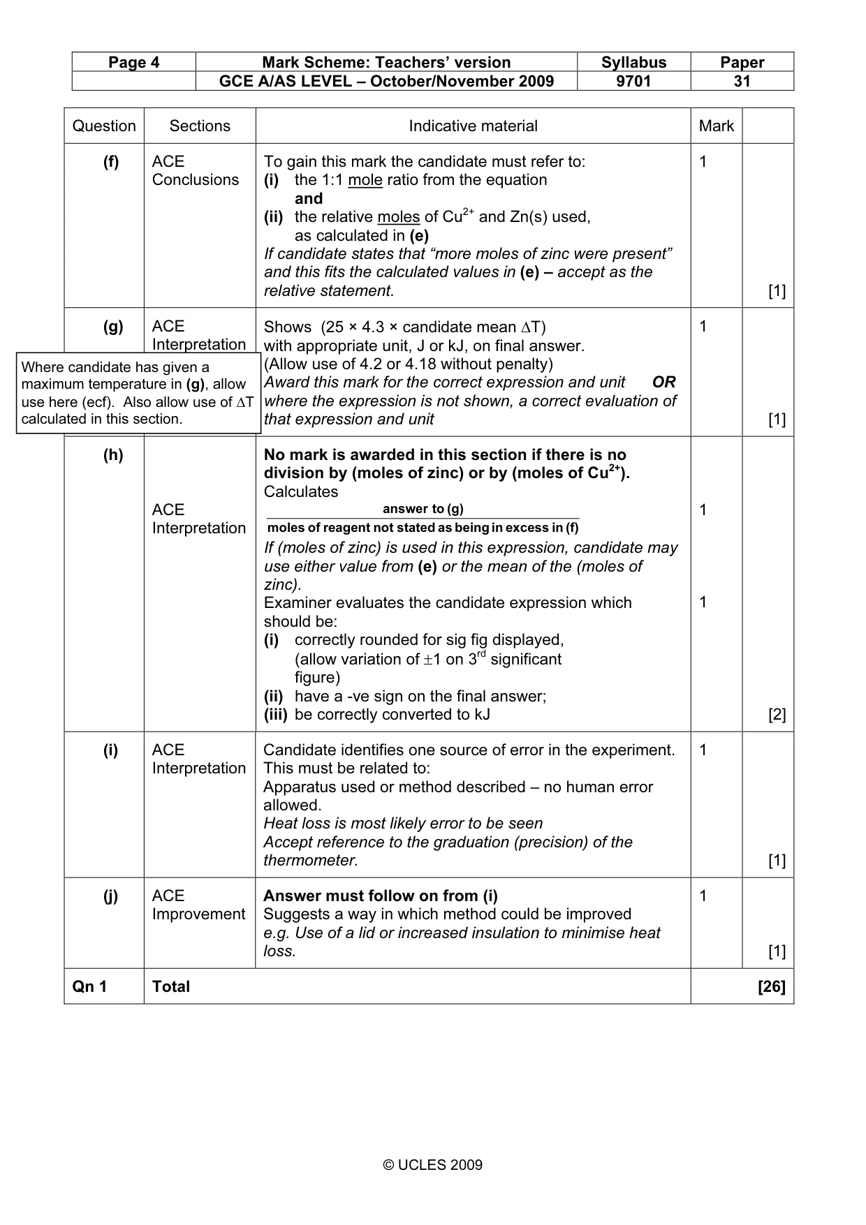 Mark scheme, page 4 of 7