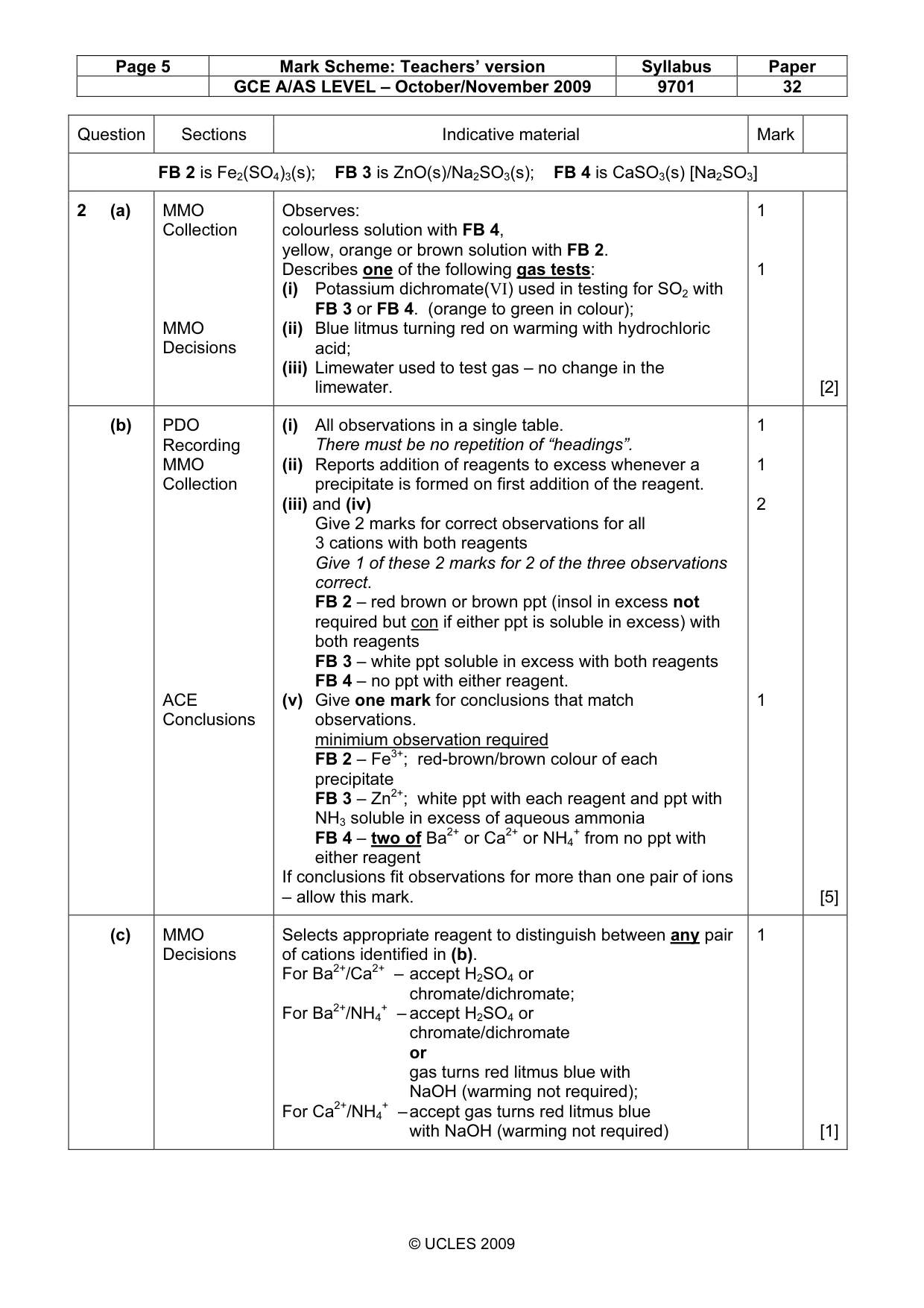 Mark scheme, page 5 of 6