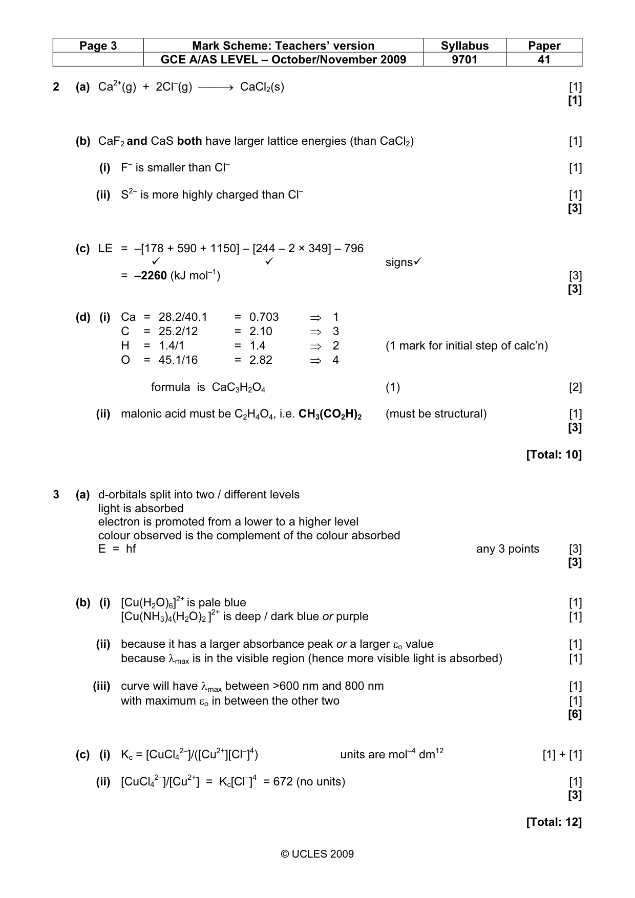 Mark scheme, page 3 of 8