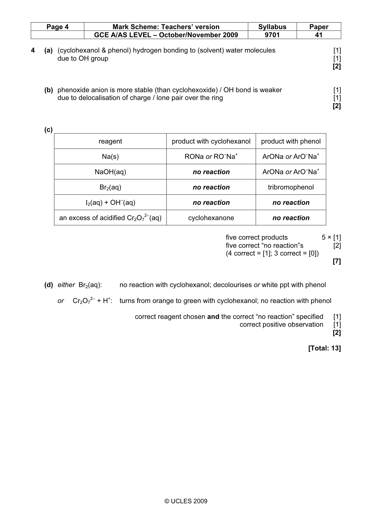 Mark scheme, page 4 of 8