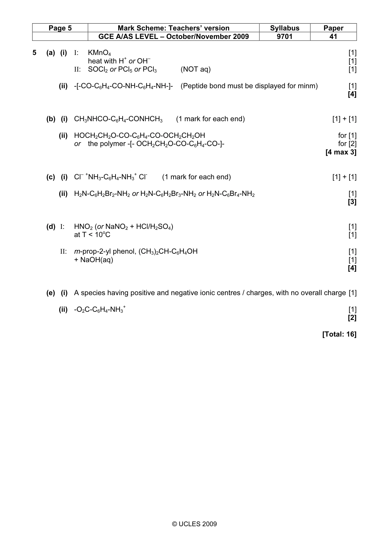 Mark scheme, page 5 of 8
