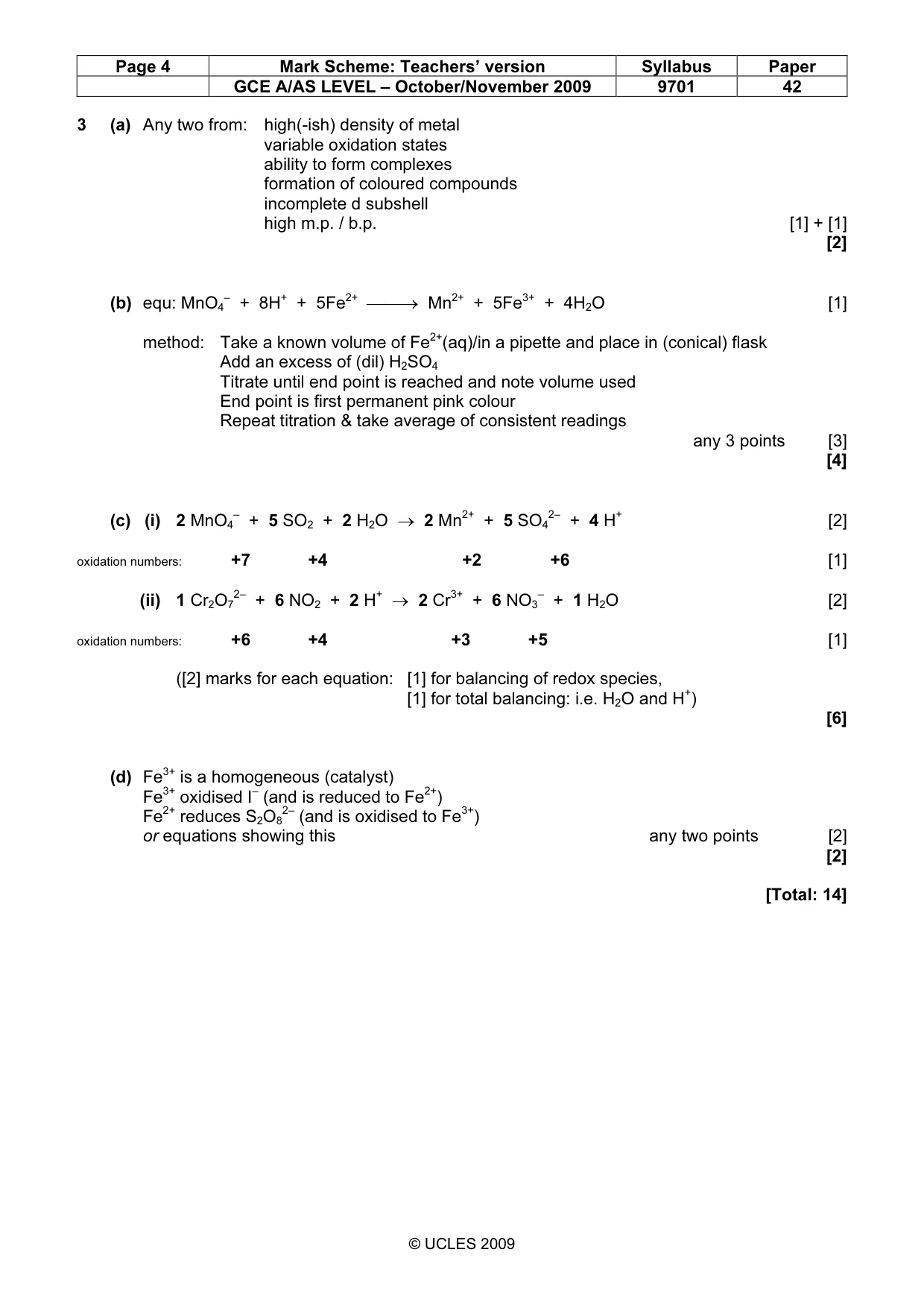 Mark scheme, page 4 of 8
