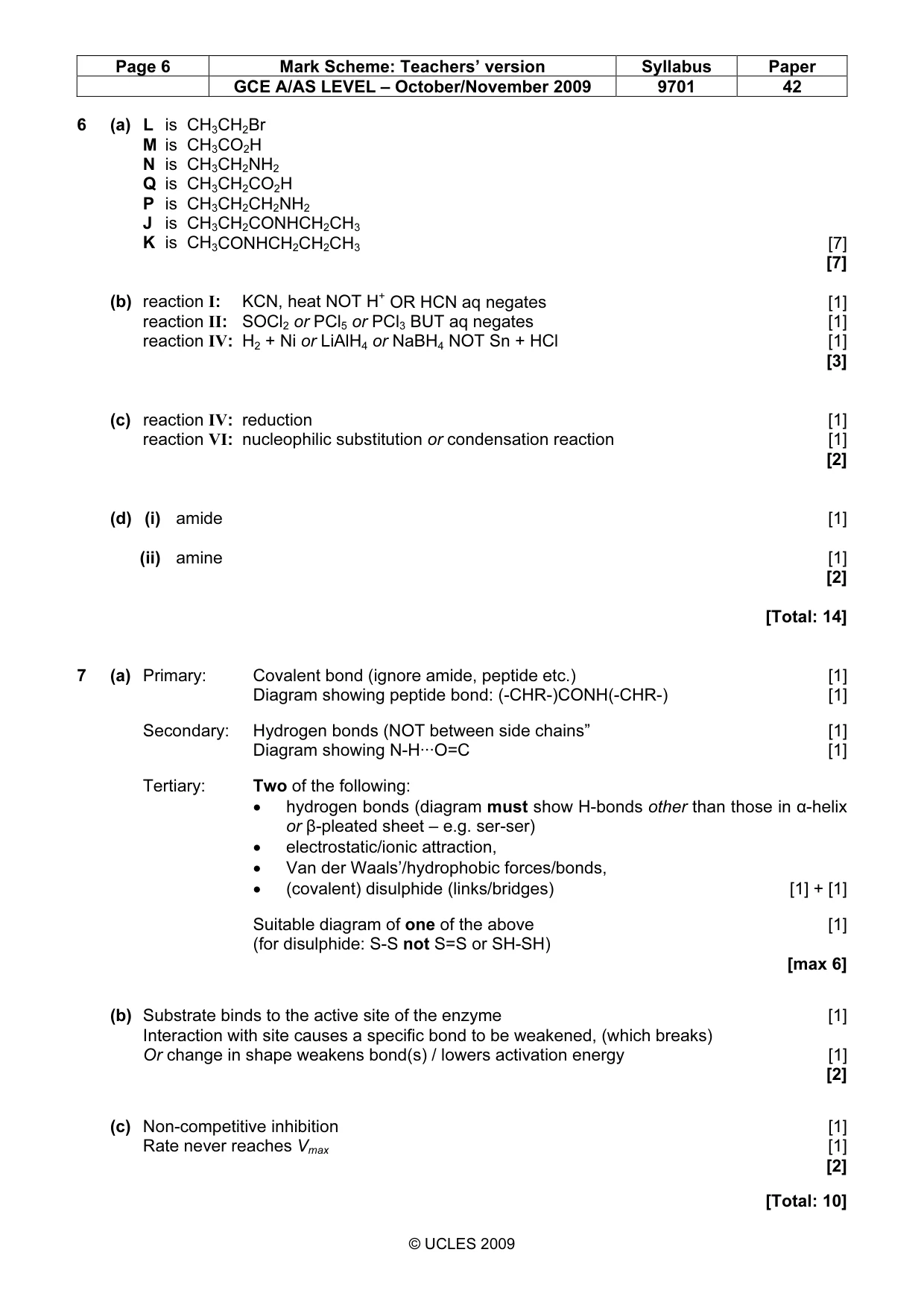 Mark scheme, page 6 of 8