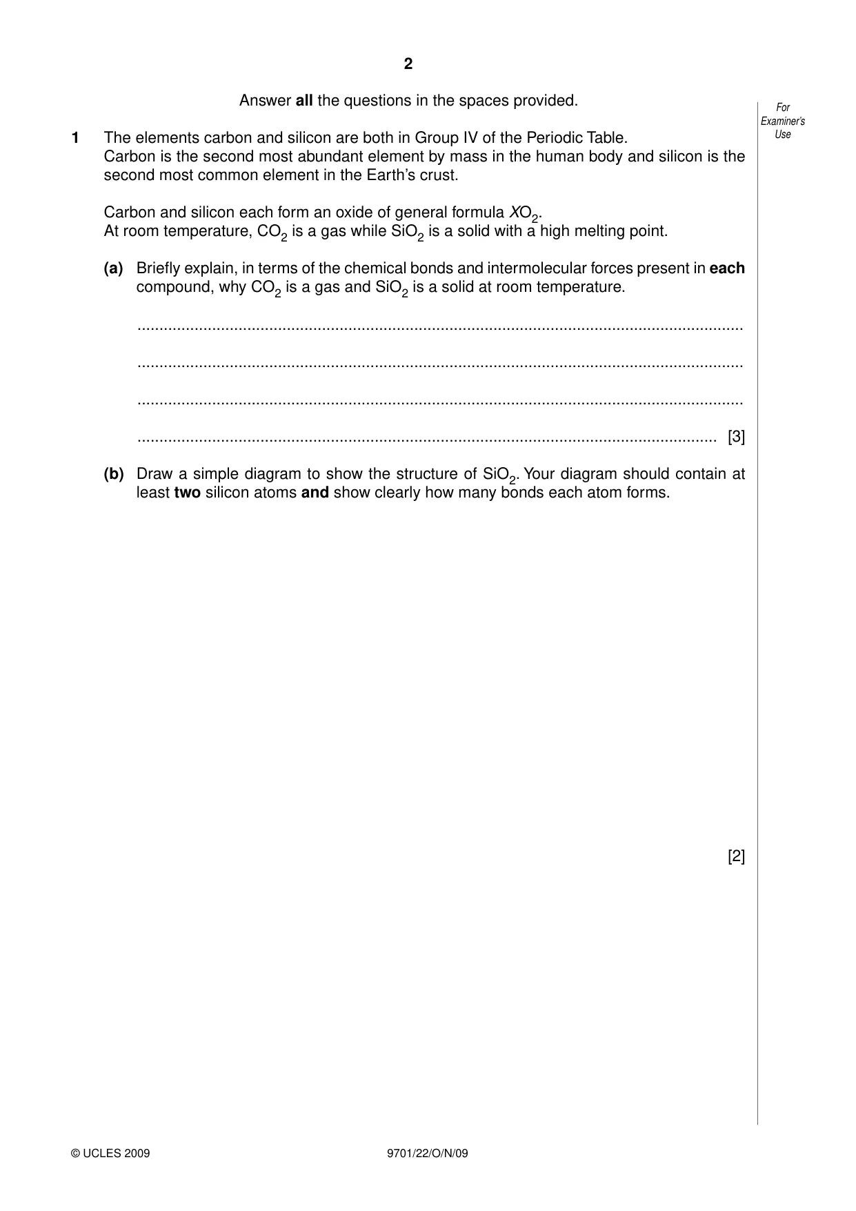 Cambridge A Level Chemistry 9701 2009 Oct/Nov Paper 2 · Variant 2 question paper, page 2 of 12