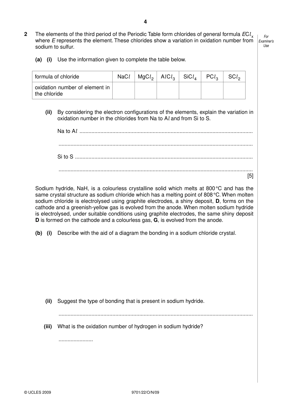 Cambridge A Level Chemistry 9701 2009 Oct/Nov Paper 2 · Variant 2 question paper, page 4 of 12
