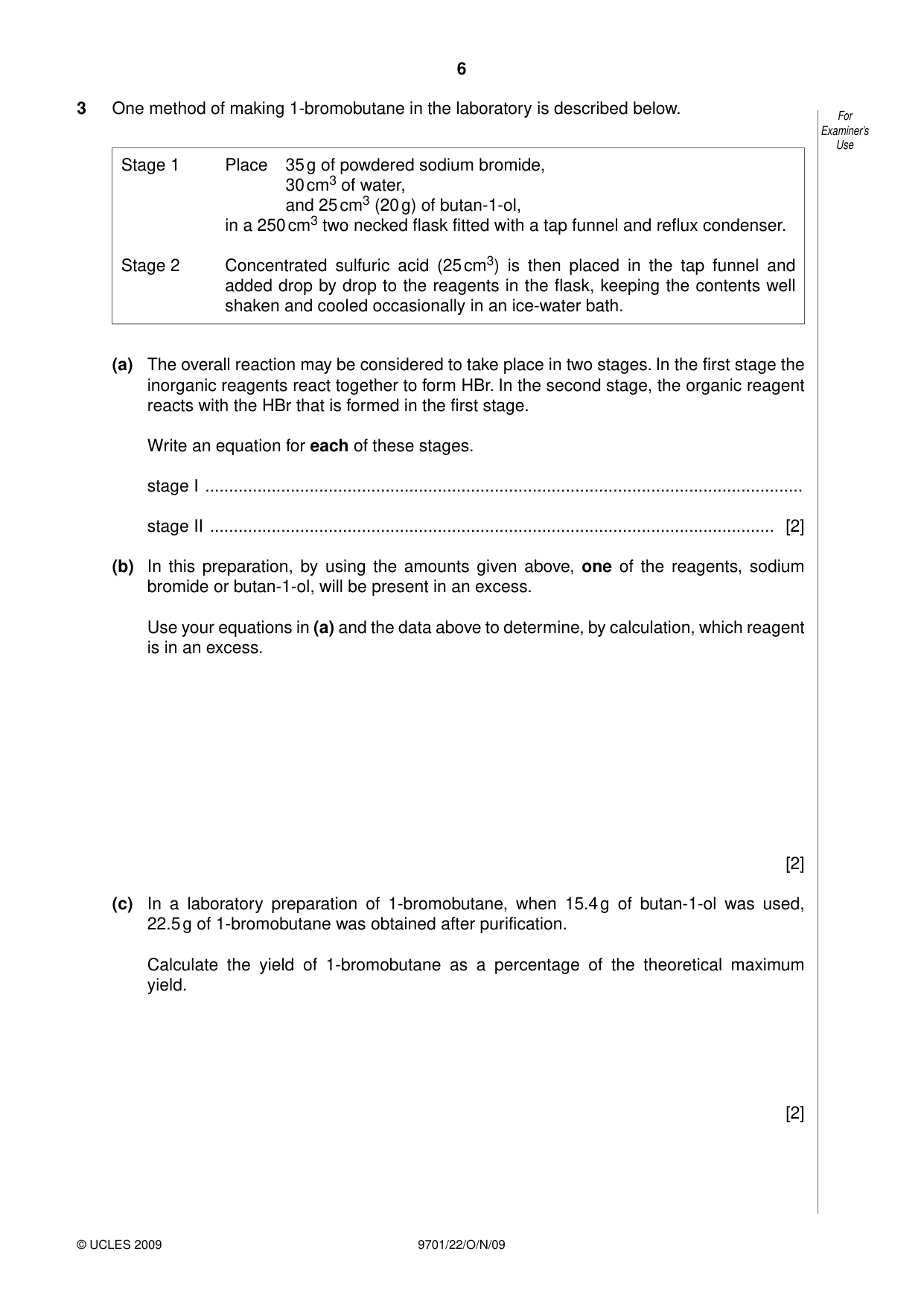 Cambridge A Level Chemistry 9701 2009 Oct/Nov Paper 2 · Variant 2 question paper, page 6 of 12