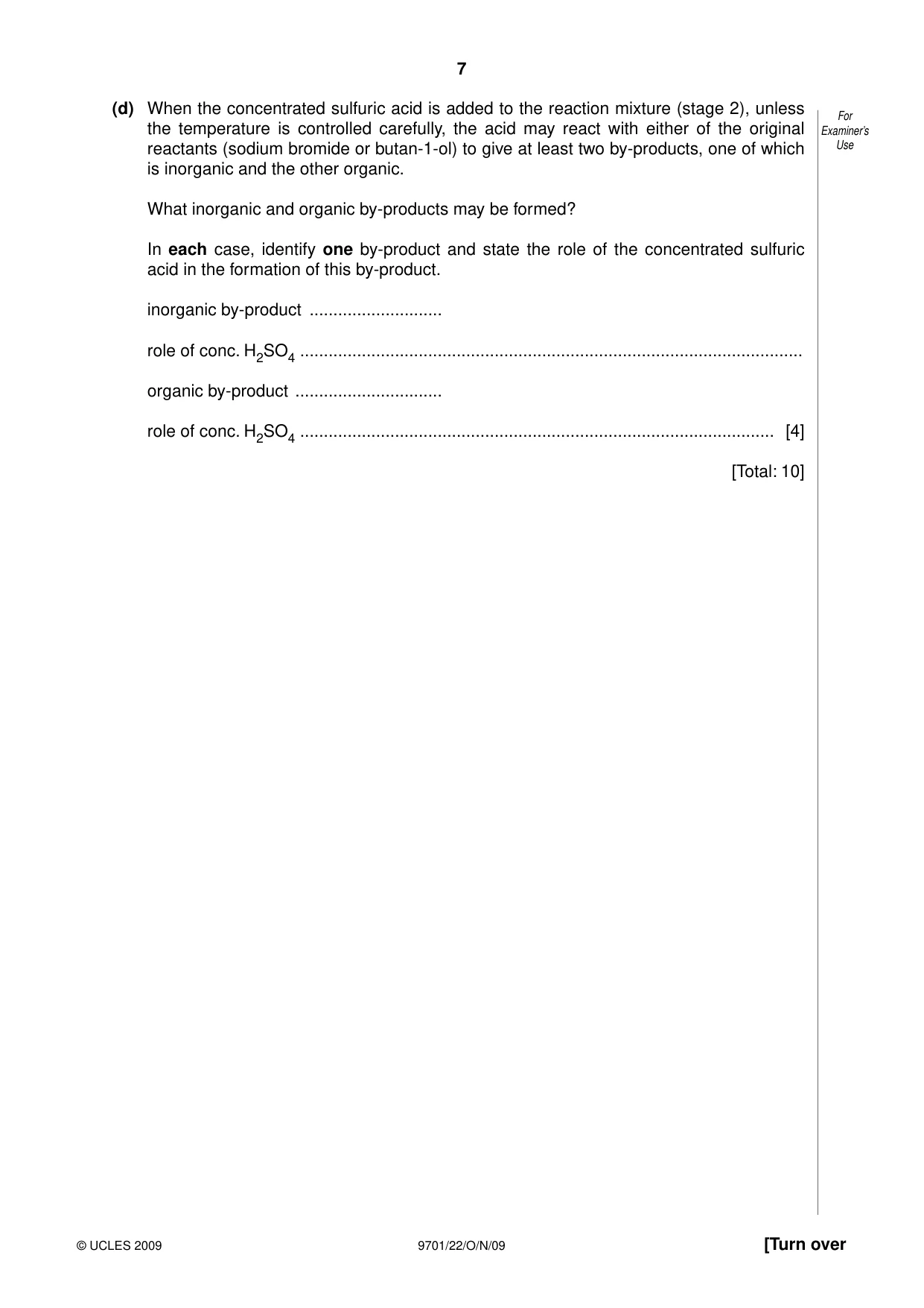 Cambridge A Level Chemistry 9701 2009 Oct/Nov Paper 2 · Variant 2 question paper, page 7 of 12