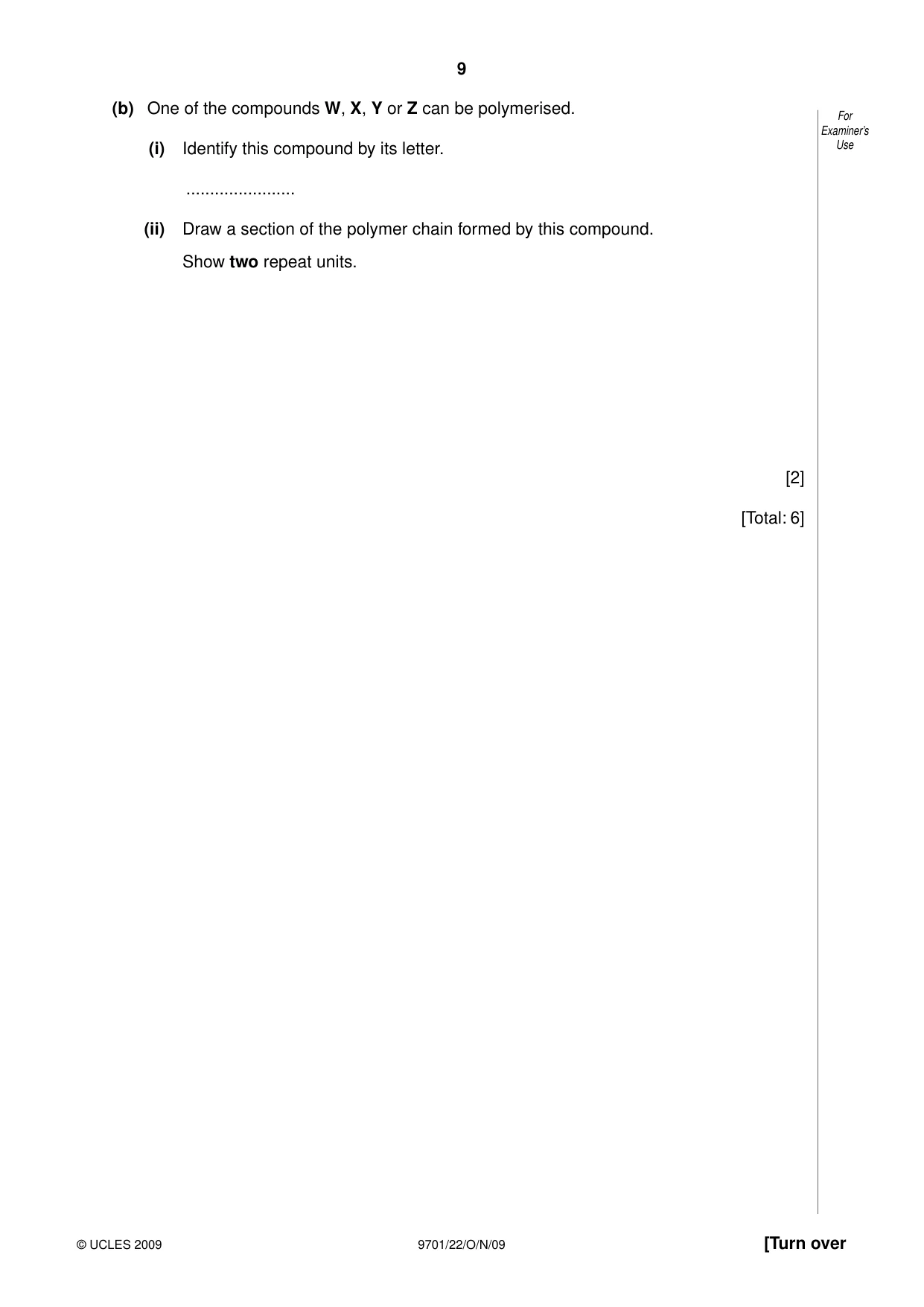 Cambridge A Level Chemistry 9701 2009 Oct/Nov Paper 2 · Variant 2 question paper, page 9 of 12