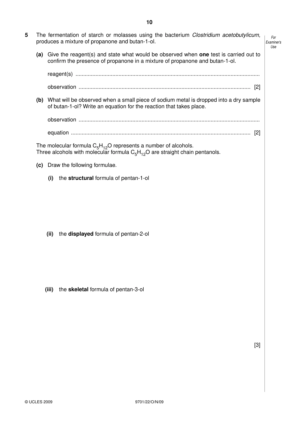Cambridge A Level Chemistry 9701 2009 Oct/Nov Paper 2 · Variant 2 question paper, page 10 of 12