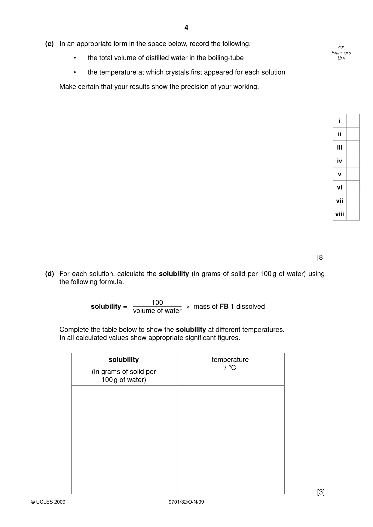 Cambridge A Level Chemistry 9701 2009 Oct/Nov Paper 3 · Variant 2 question paper, page 4 of 12