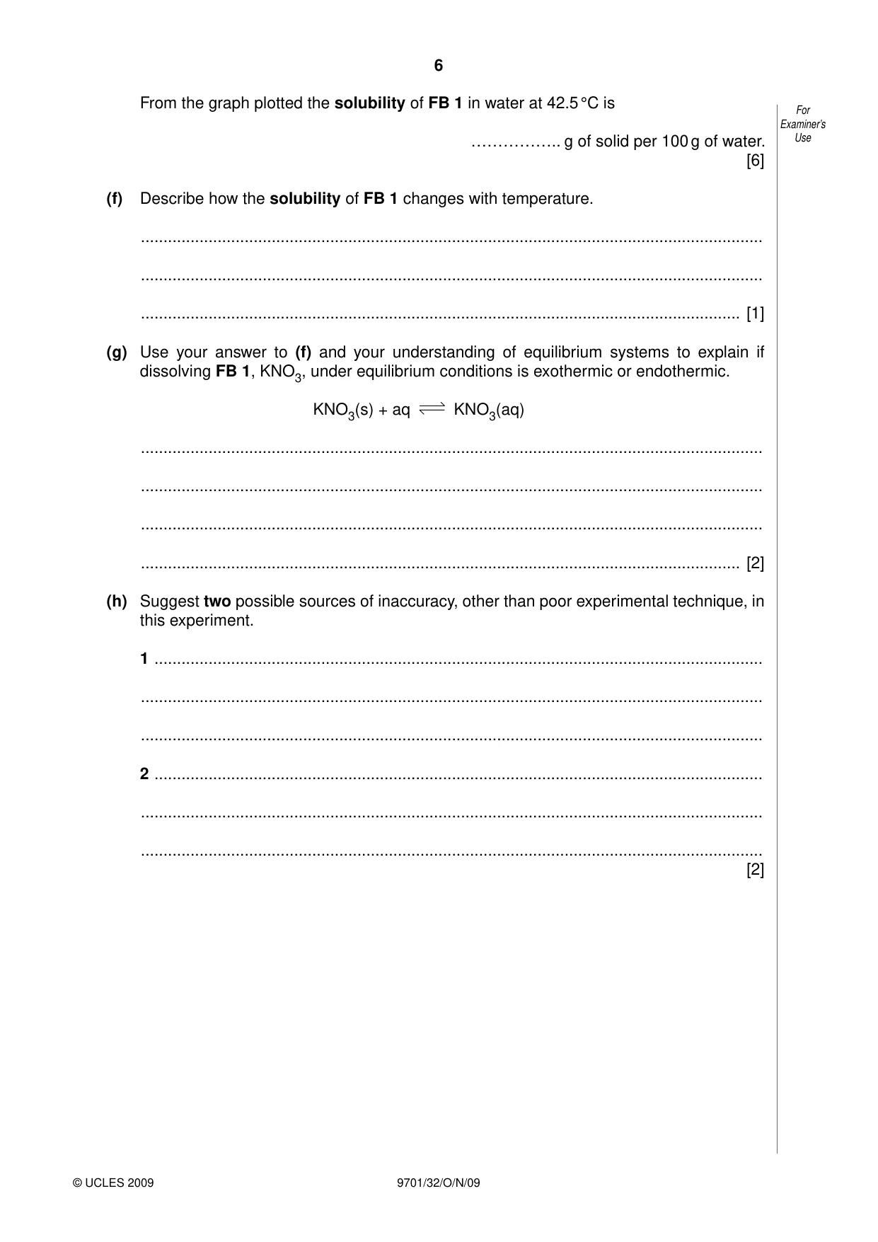 Cambridge A Level Chemistry 9701 2009 Oct/Nov Paper 3 · Variant 2 question paper, page 6 of 12