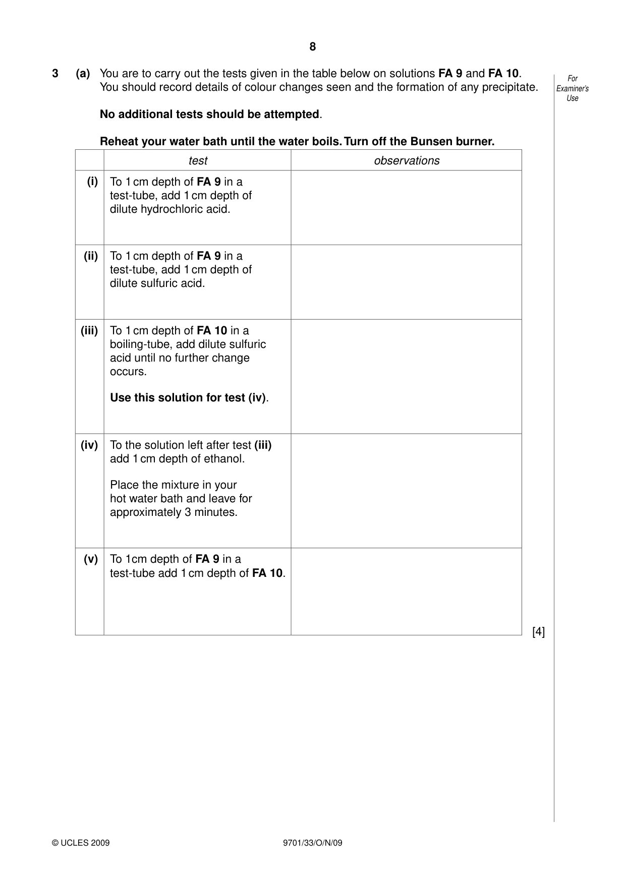 Cambridge A Level Chemistry 9701 2009 Oct/Nov Paper 3 · Variant 3 question paper, page 8 of 12