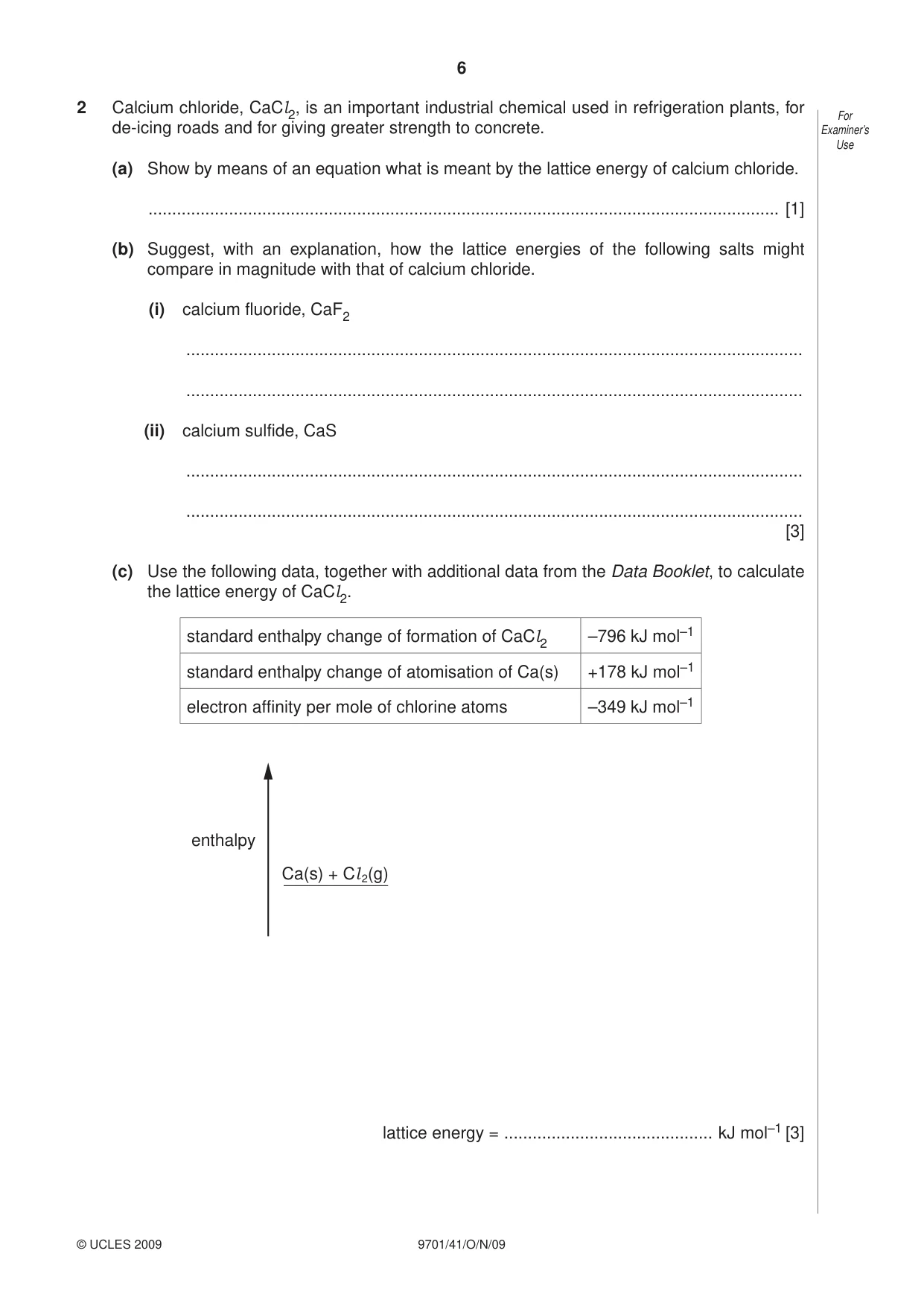 Cambridge A Level Chemistry 9701 2009 Oct/Nov Paper 4 · Variant 1 question paper, page 6 of 20