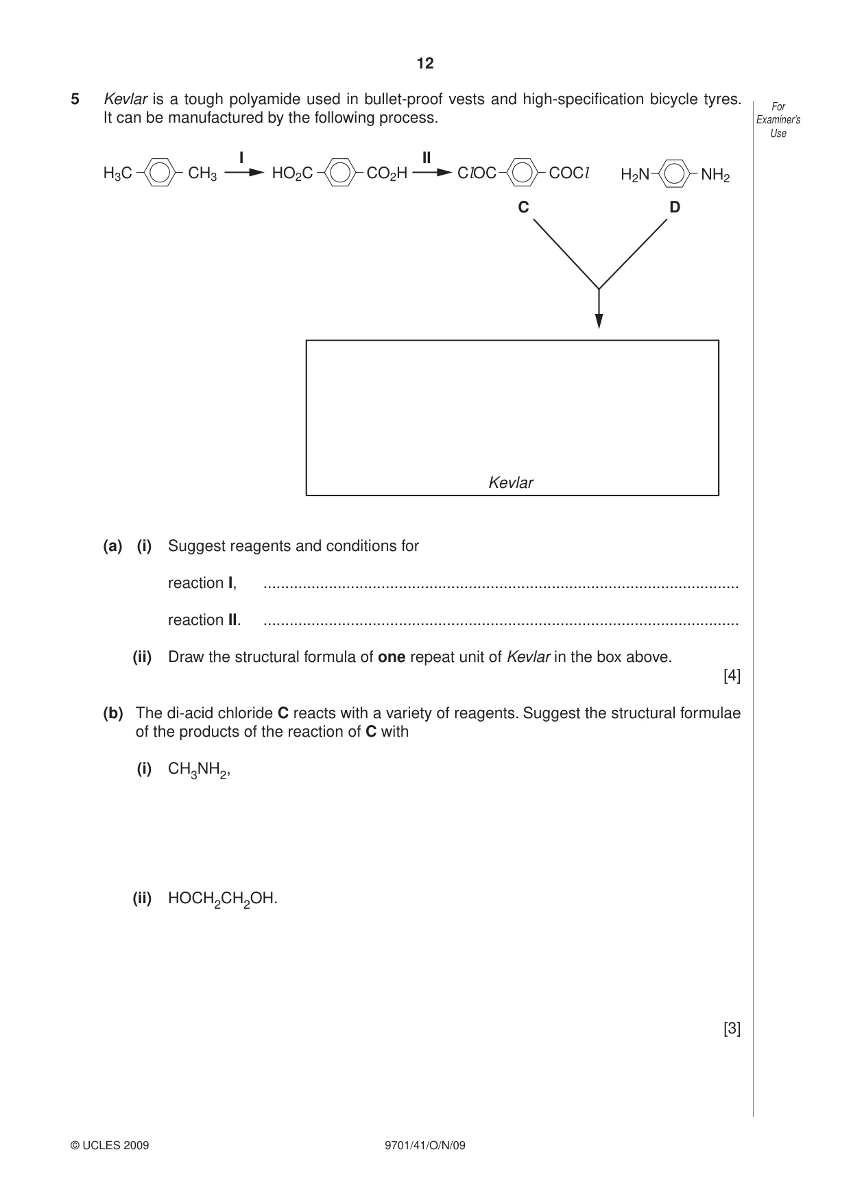 Cambridge A Level Chemistry 9701 2009 Oct/Nov Paper 4 · Variant 1 question paper, page 12 of 20