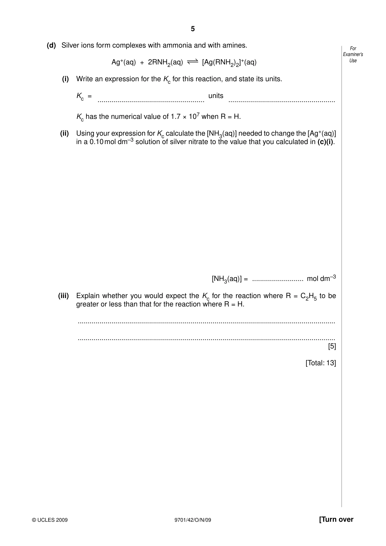 Cambridge A Level Chemistry 9701 2009 Oct/Nov Paper 4 · Variant 2 question paper, page 5 of 24