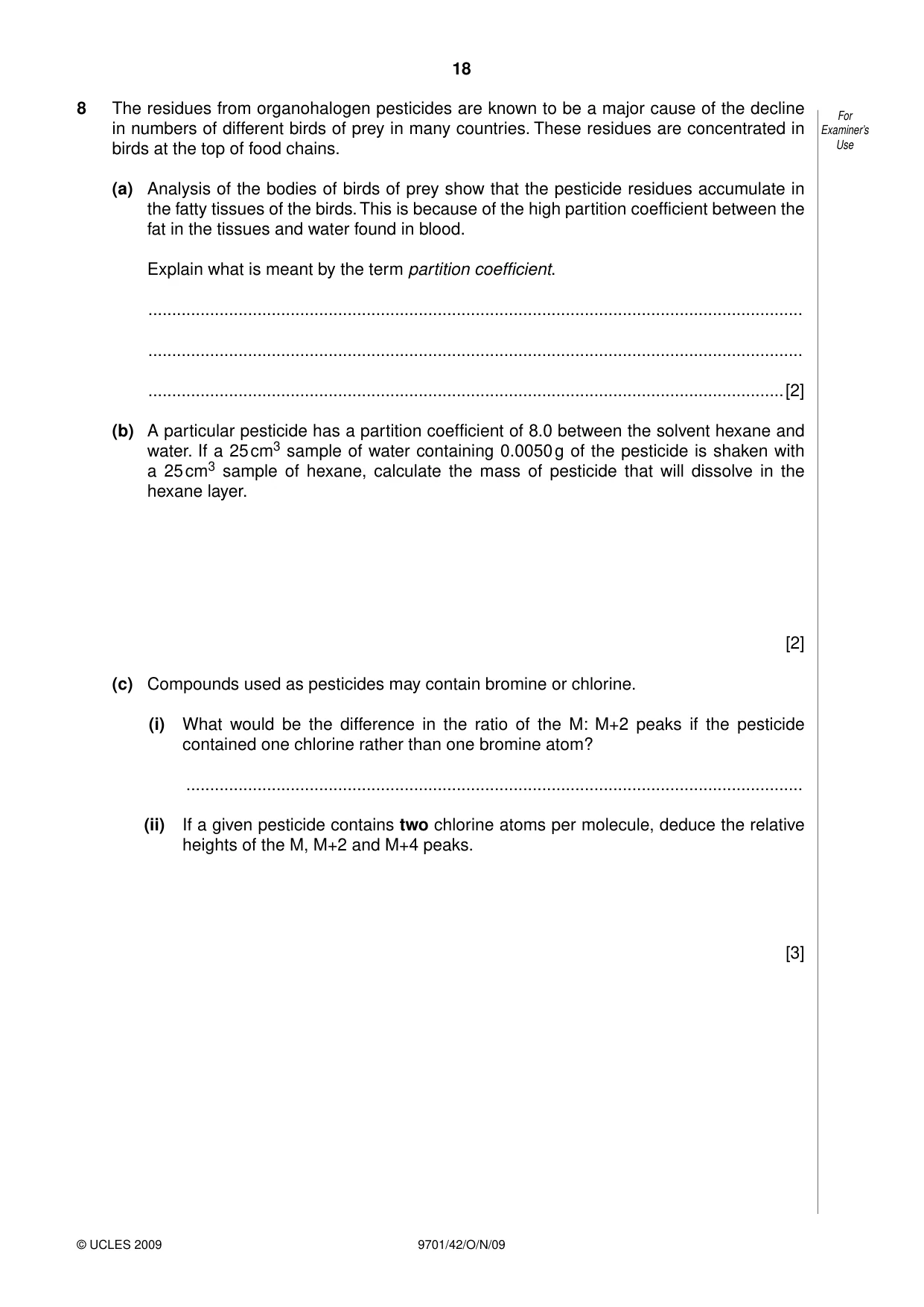 Cambridge A Level Chemistry 9701 2009 Oct/Nov Paper 4 · Variant 2 question paper, page 18 of 24