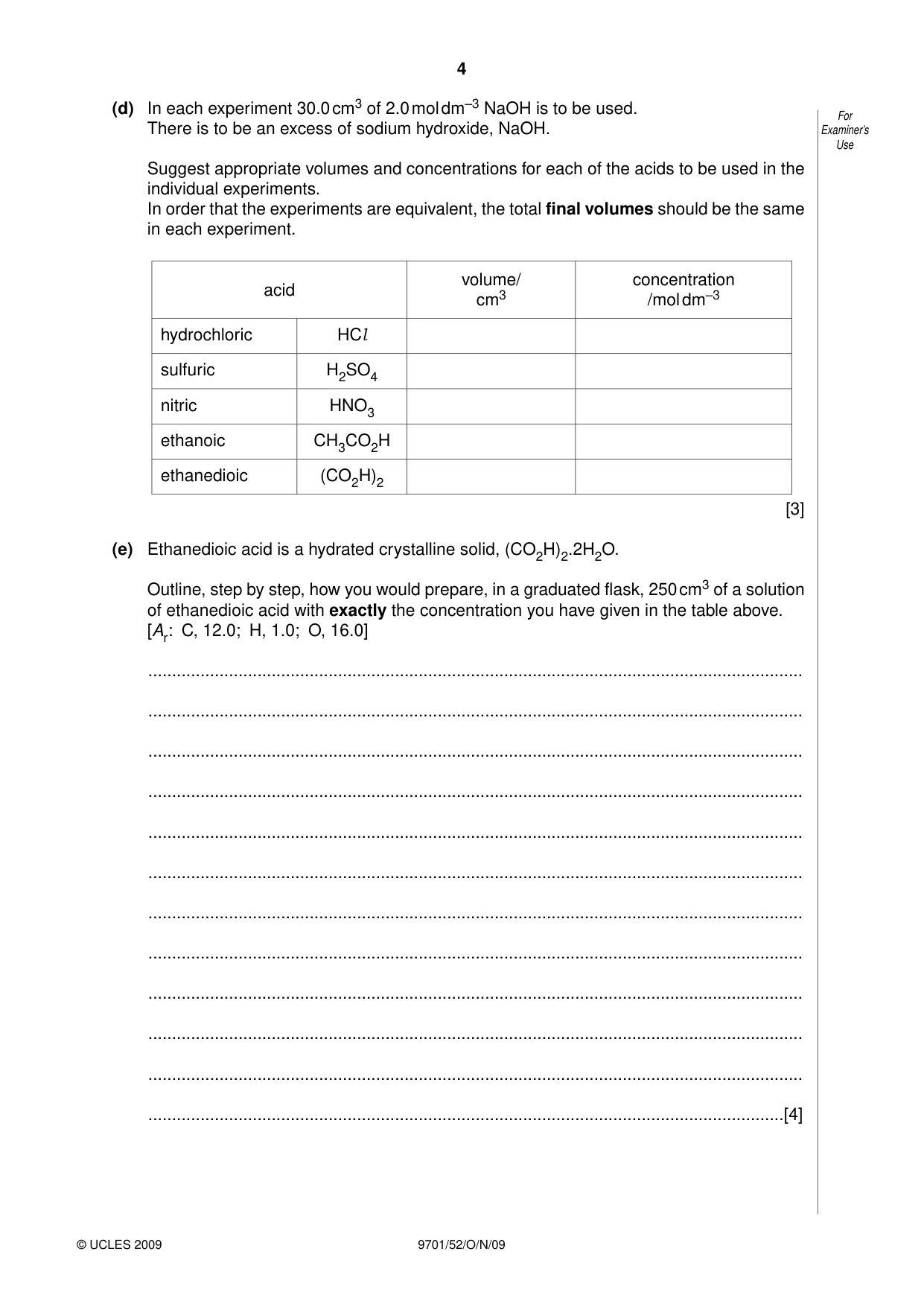 Cambridge A Level Chemistry 9701 2009 Oct/Nov Paper 5 · Variant 2 question paper, page 4 of 12