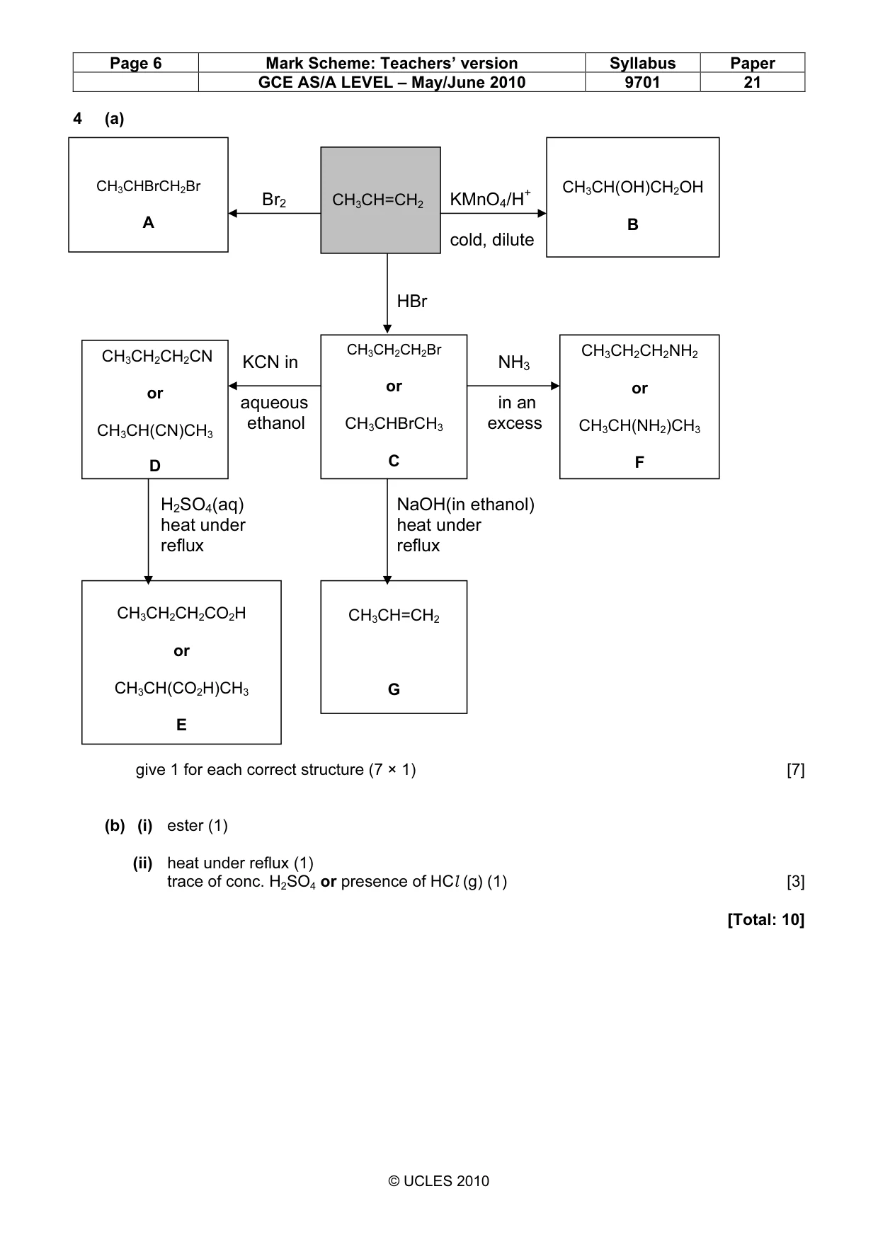 Mark scheme, page 6 of 8