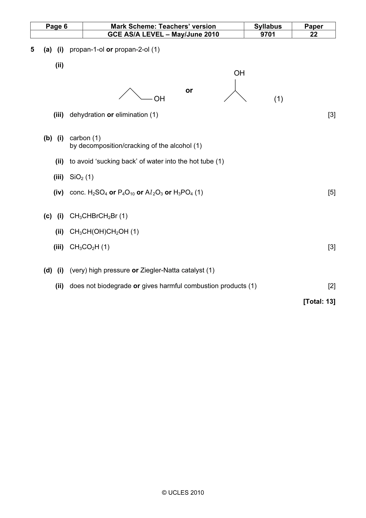 Mark scheme, page 6 of 6