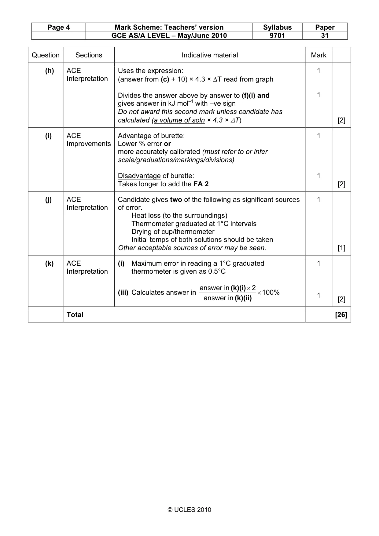 Mark scheme, page 4 of 6