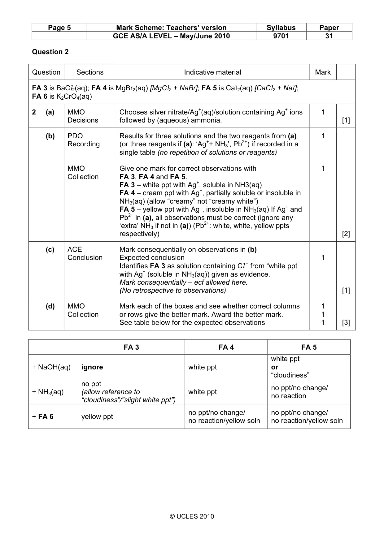 Mark scheme, page 5 of 6