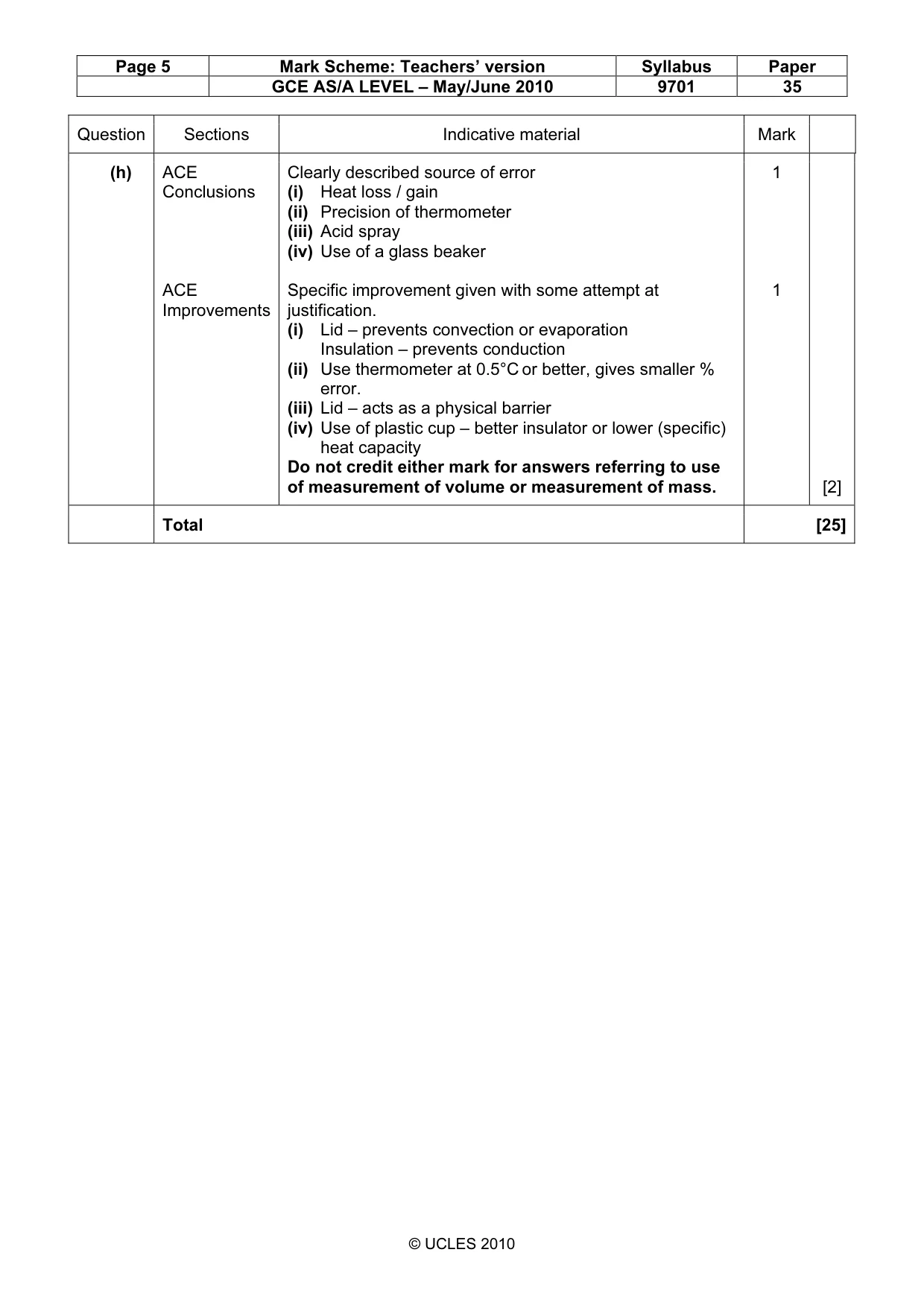 Mark scheme, page 5 of 8