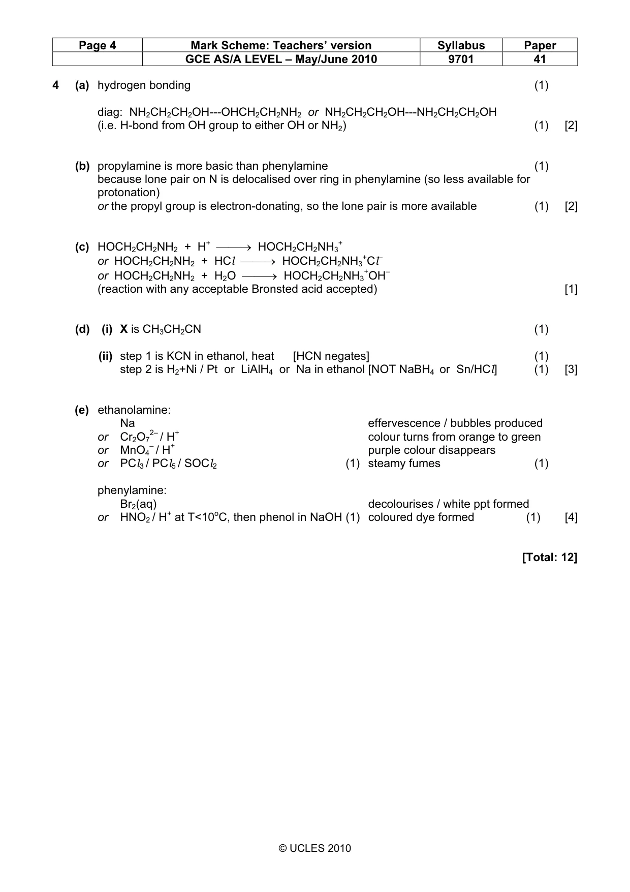 Mark scheme, page 4 of 8