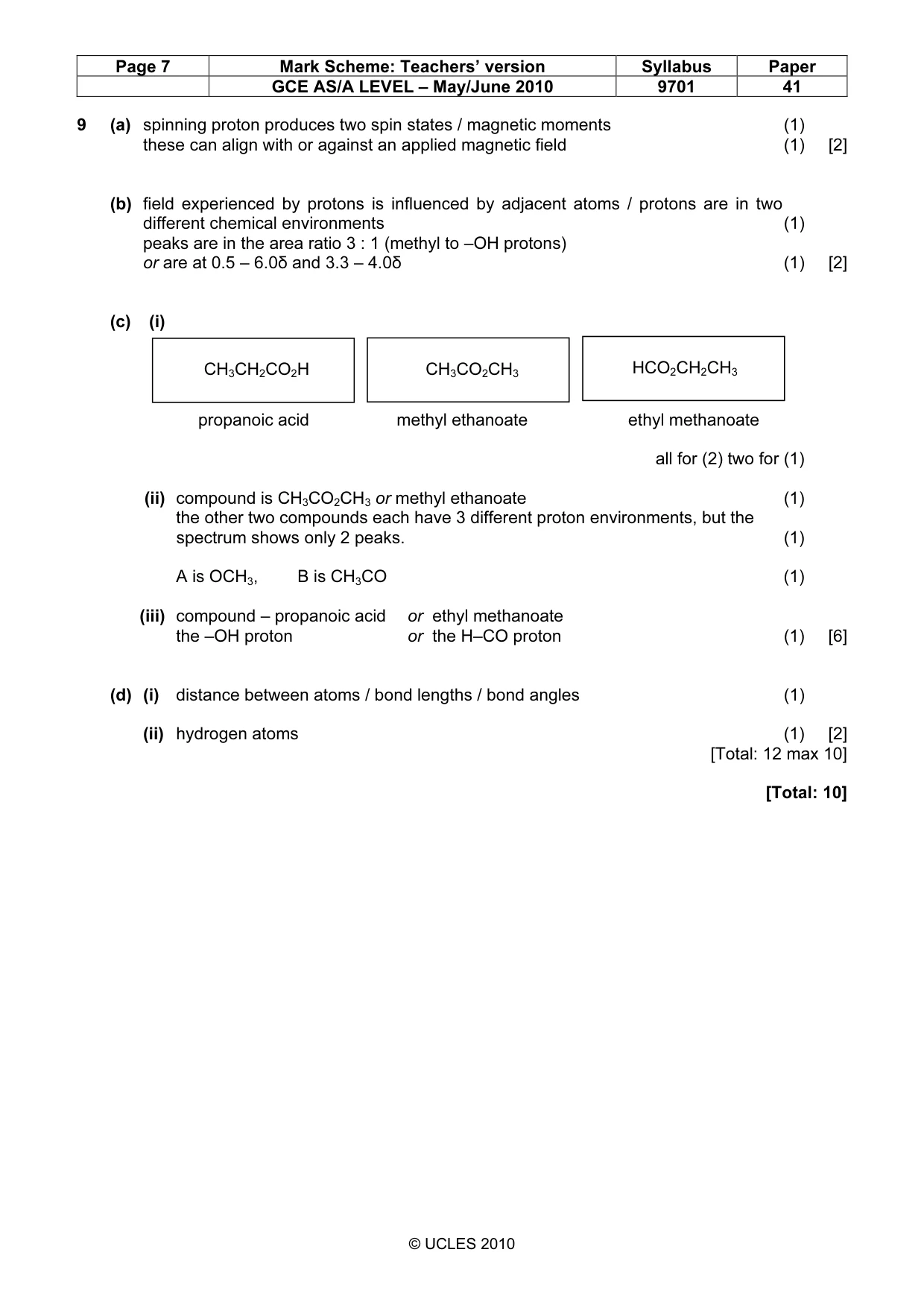 Mark scheme, page 7 of 8