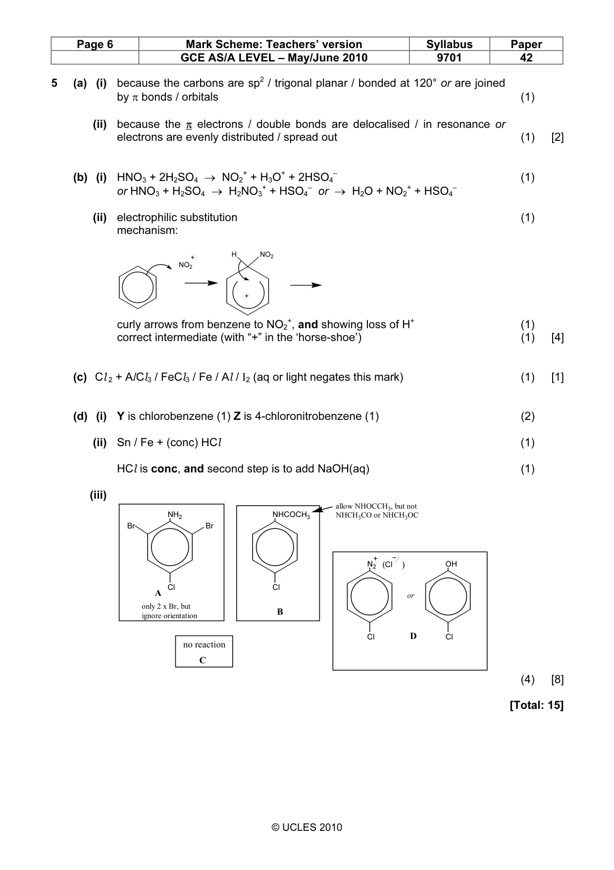 Mark scheme, page 6 of 9