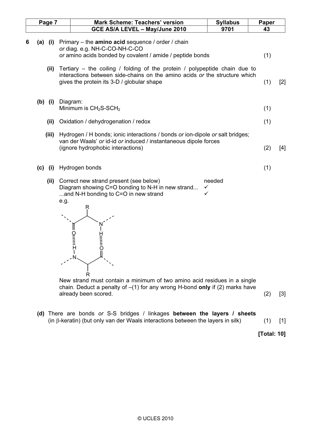 Mark scheme, page 7 of 9
