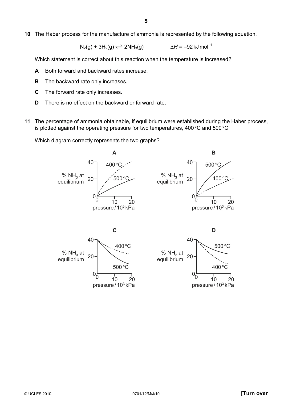 Cambridge A Level Chemistry 9701 2010 May/June Paper 1 · Variant 2 question paper, page 5 of 16