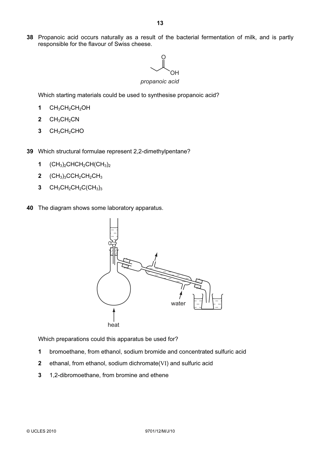 Cambridge A Level Chemistry 9701 2010 May/June Paper 1 · Variant 2 question paper, page 13 of 16